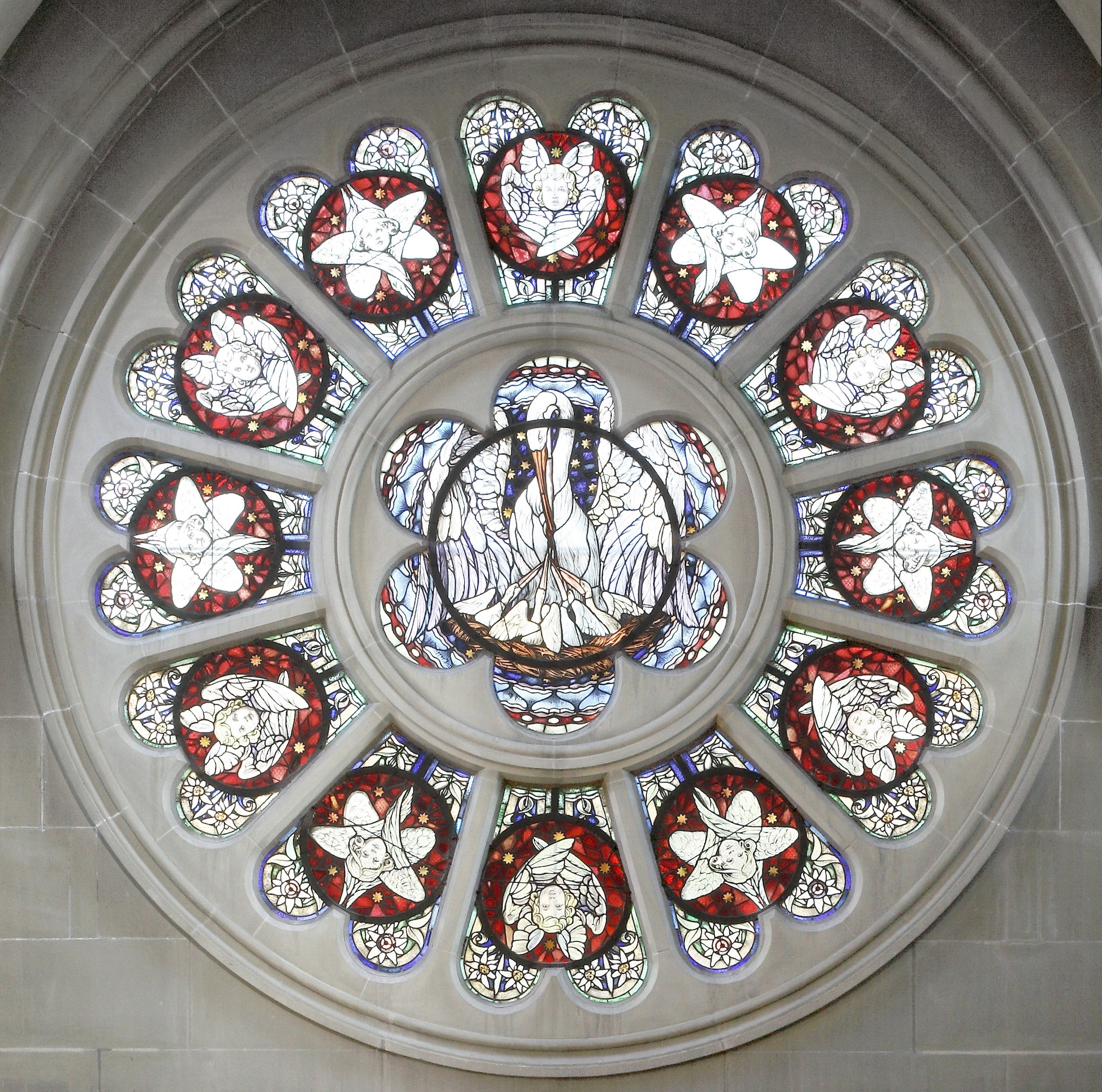 Pelikanabbildung Glasmalerei Christkatholische Kirche Bern